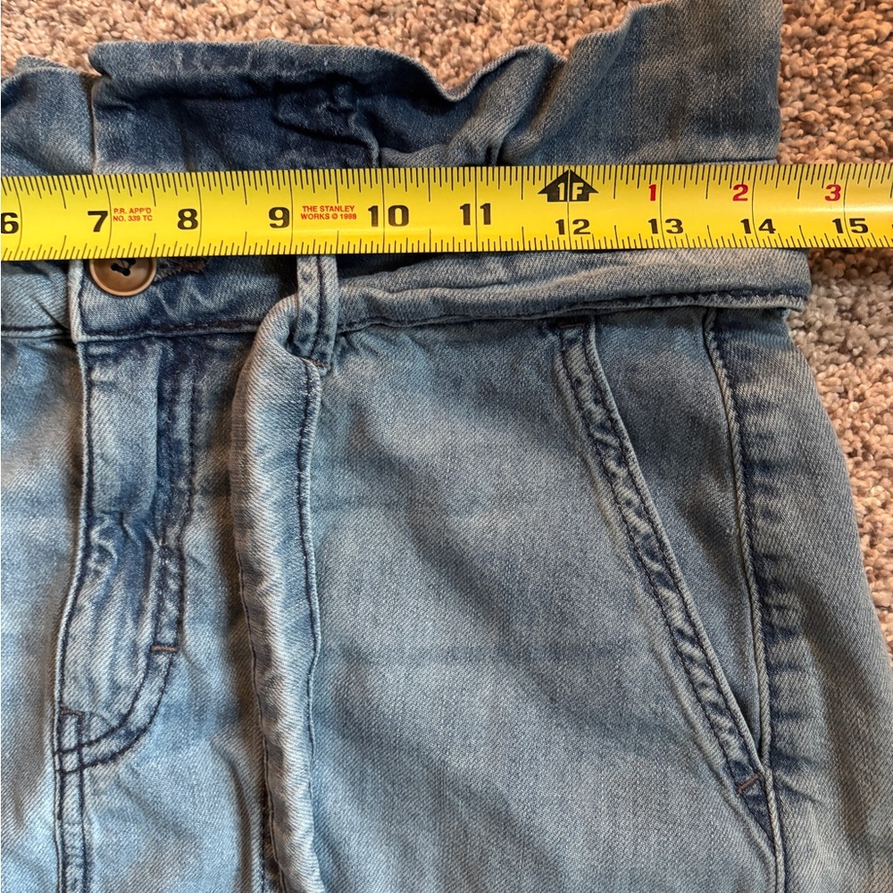 Free People Splendor in the Grass Denim Chambray Blue Paper Bag Skirt Size 4 - Picture 7 of 8